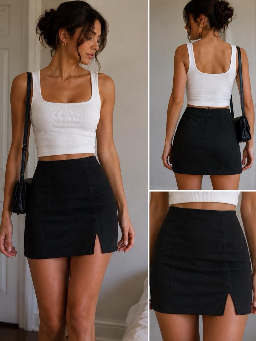 Windsor Black Suede Mini Skirt